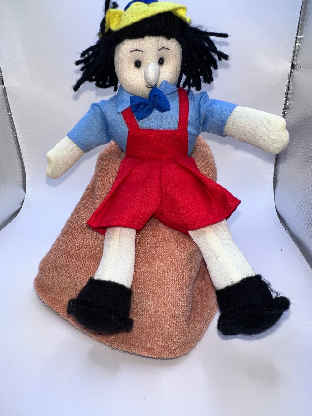 Vintage Pinocchio and Geppetto topsy-turvy reversible cloth doll